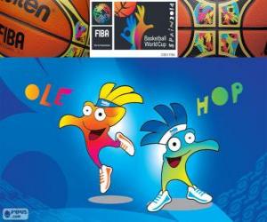 пазл OLE и хоп, талисманы 2014 Чемпионат мира по Баскетболу